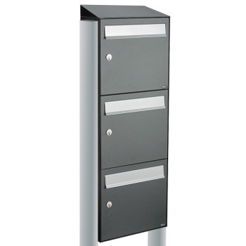 Flow set 1-breed, 3-hoog met dak op statief antraciet
