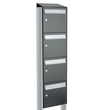 Flow set 1-breed, 4-hoog met dak op statief antraciet