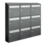 Flow set 3-breed, 3-hoog met dak antraciet