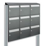 Flow set 3-breed, 3-hoog met dak op statief antraciet