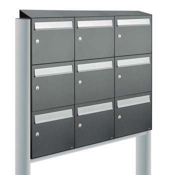 Flow set 3-breed, 3-hoog met dak op statief antraciet
