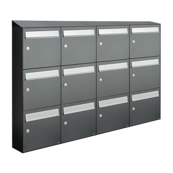 Flow set 4-breed, 3-hoog met dak antraciet