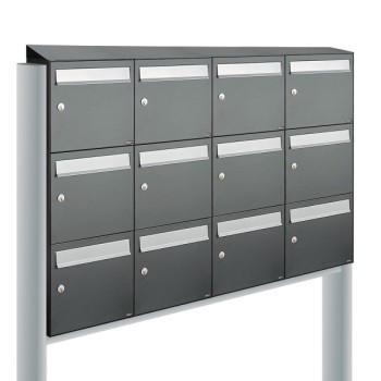 Flow set 4-breed, 3-hoog met dak op statief antraciet