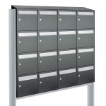 Flow set 4-breed, 4-hoog met dak op statief antraciet