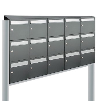 Flow set 5-breed, 3-hoog met dak op statief antraciet