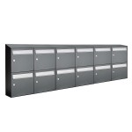 Flow set 6-breed, 2-hoog met dak antraciet