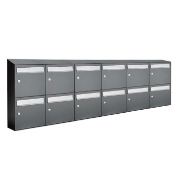 Flow set 6-breed, 2-hoog met dak antraciet