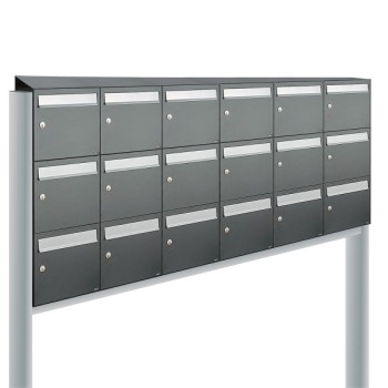 Flow set 6-breed, 3-hoog met dak op statief antraciet