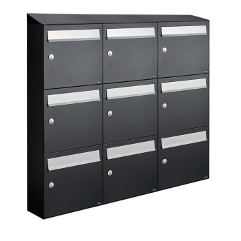 Flow set 3-breed, 3-hoog met dak zwart