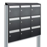 Flow set 3-breed, 3-hoog met dak op statief zwart