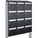 Flow set 3-breed, 4-hoog met dak op statief zwart