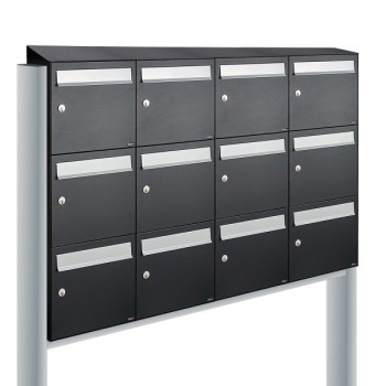 Flow set 4-breed, 3-hoog met dak op statief zwart
