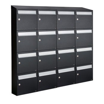 Flow set 4-breed, 4-hoog met dak zwart