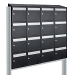 Flow set 4-breed, 4-hoog met dak op statief zwart