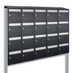 Flow set 5-breed, 4-hoog met dak op statief zwart