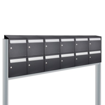 Flow set 6-breed, 2-hoog met dak op statief zwart