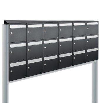 Flow set 6-breed, 3-hoog met dak op statief zwart
