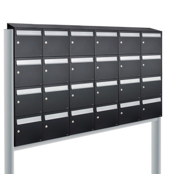 Flow set 6-breed, 4-hoog met dak op statief zwart