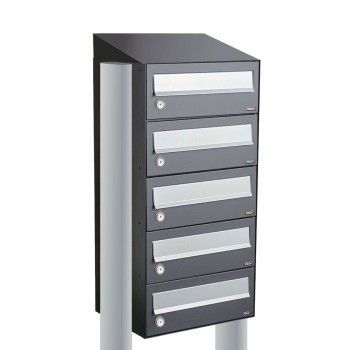 Hive set 1-breed, 5-hoog met dak op statief antraciet