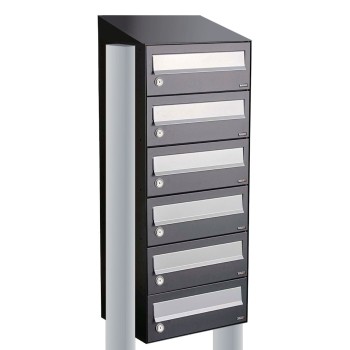 Hive set 1-breed, 6-hoog met dak op statief antraciet