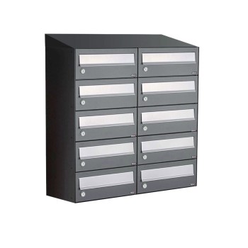 Hive set 2-breed, 5-hoog met dak antraciet