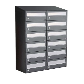 Hive set 2-breed, 6-hoog met dak antraciet