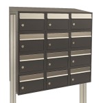 Brickset 3-breed, 4-hoog met dak op statief antraciet