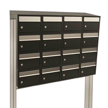 Brickset 4-breed, 4-hoog met dak op statief antraciet