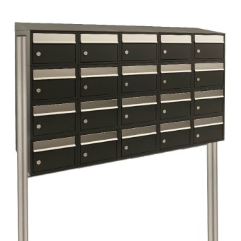 Brickset 5-breed, 4-hoog met dak op statief antraciet
