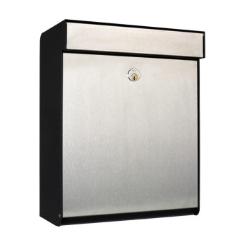 Brievenbus Allux Grundform zwart/rvs front