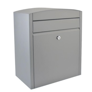 Brievenbus Stoer gecoat mat metallic betongrijs structuur