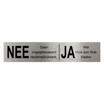 Ja/Nee plaatje zelfklevend RVS