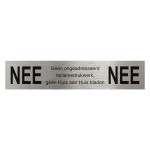 Nee/Nee plaatje zelfklevend RVS