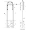 Brievenbus Bobi Classic S Grijs / RVS + statief