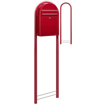 Brievenbus Bobi Classic Helderrood + statief