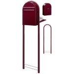 Brievenbus Bobi Classic Back Bordeauxrood + statief
