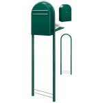 Brievenbus Bobi Classic Back Donkergroen + statief