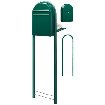 Brievenbus Bobi Classic Back Donkergroen + statief