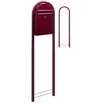 Brievenbus Bobi Classic S Bordeauxrood + statief