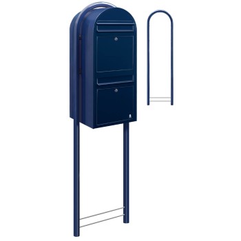 Brievenbus Bobi Duo Donkerblauw + statief