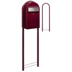 Brievenbus Bobi Grande Bordeauxrood + statief