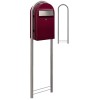 Brievenbus Bobi Grande Bordeauxrood + statief