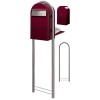 Brievenbus Bobi Grande Back Bordeauxrood + statief