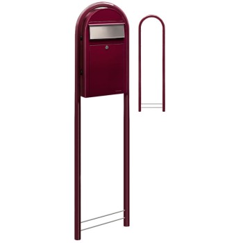 Brievenbus Bobi Grande S Bordeauxrood + statief