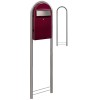 Brievenbus Bobi Grande S Bordeauxrood + statief
