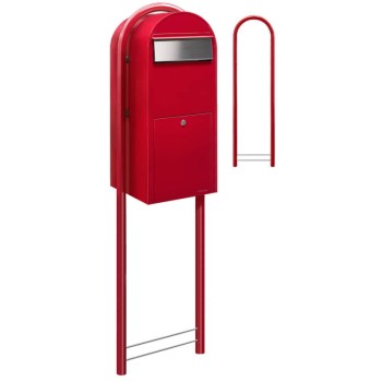 Brievenbus Bobi Jumbo Helderrood + statief
