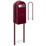 Brievenbus Bobi Jumbo Bordeauxrood + statief