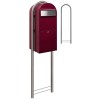 Brievenbus Bobi Jumbo Bordeauxrood + statief