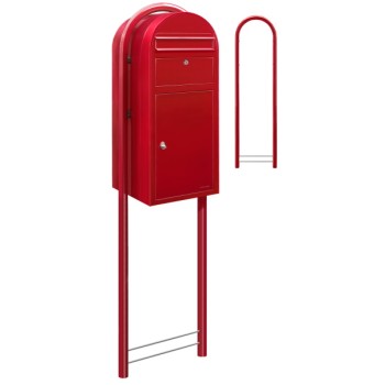Brievenbus Bobi Cargo Helderrood + statief