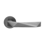 Deurkruk DND Luxury rond rozet gun metal PVD